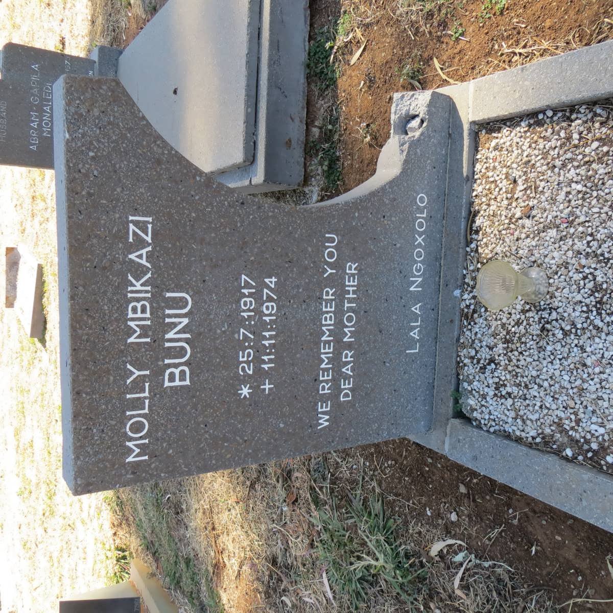 BUNU Molly Mbikazi 1917-1974