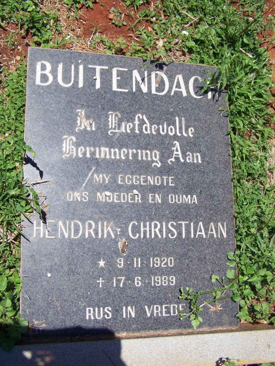 BUITENDACH Hendrik Christiaan 1920-1989