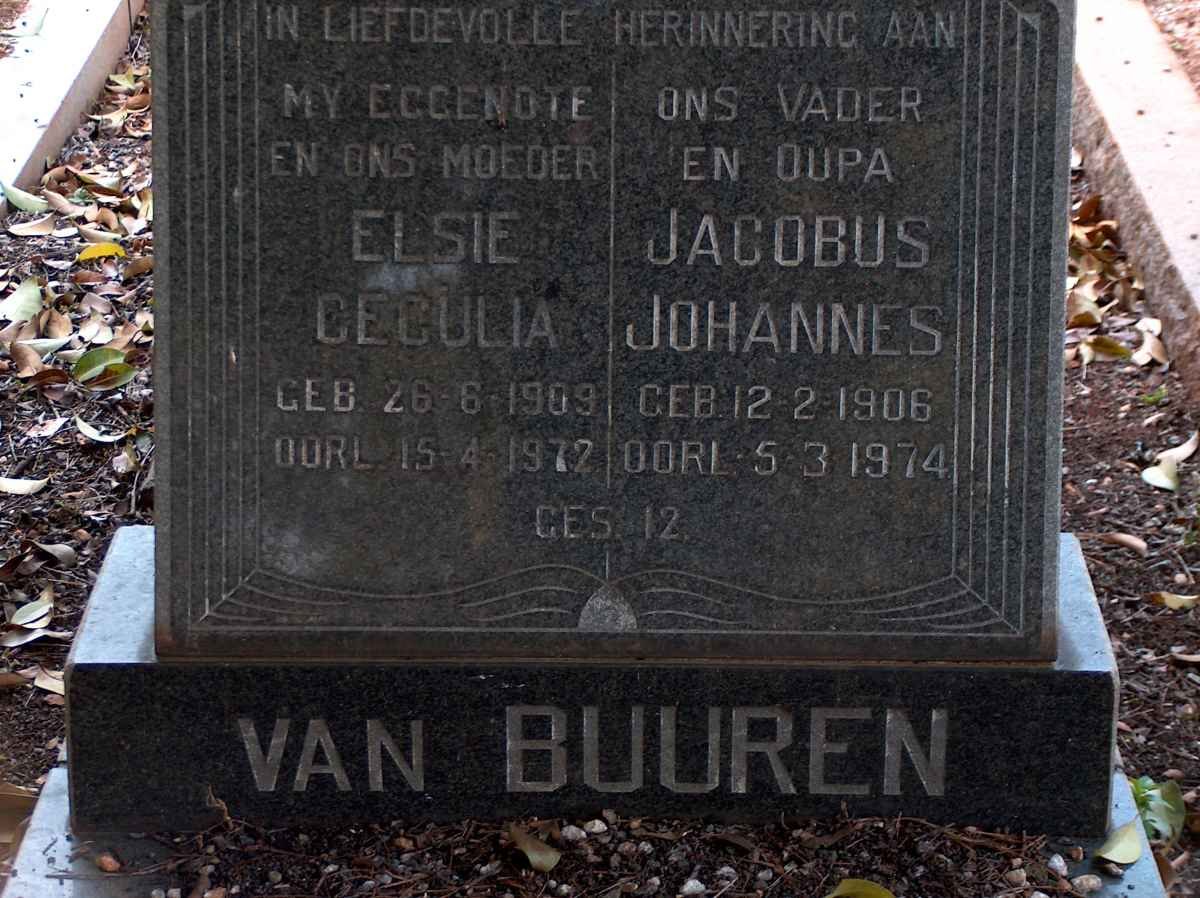 BUUREN Jacobus Johannes, van 1906-1974 &amp; Elsie Ceculia 1909-1972