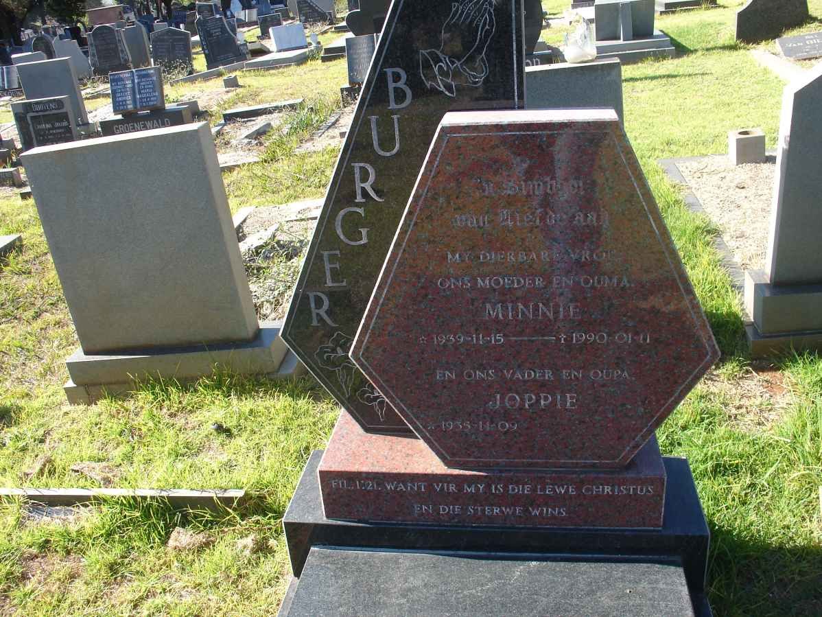 BURGER Joppie 1935- &amp; Minnie 1939-1990
