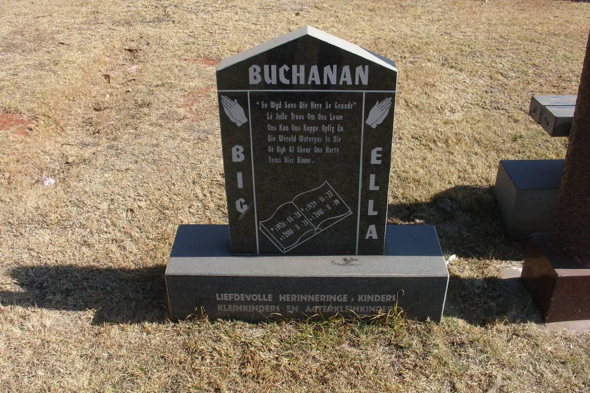 BUCHANAN Big 1926-2000 &amp; Ella 1929-2001