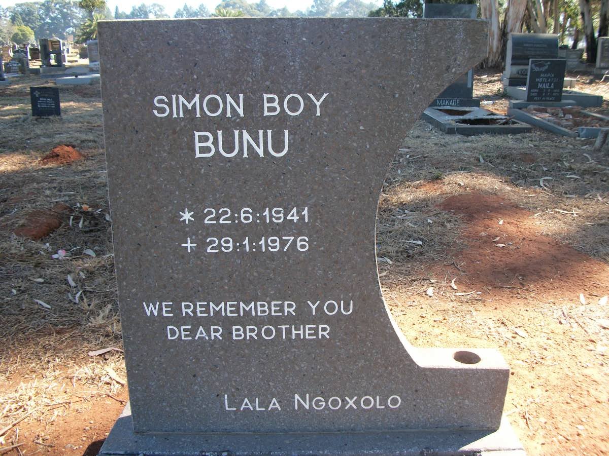 BUNU Simon Boy 1941-1976