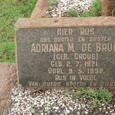 BRUIN Adriana M., de nee CROUS 1921-1938