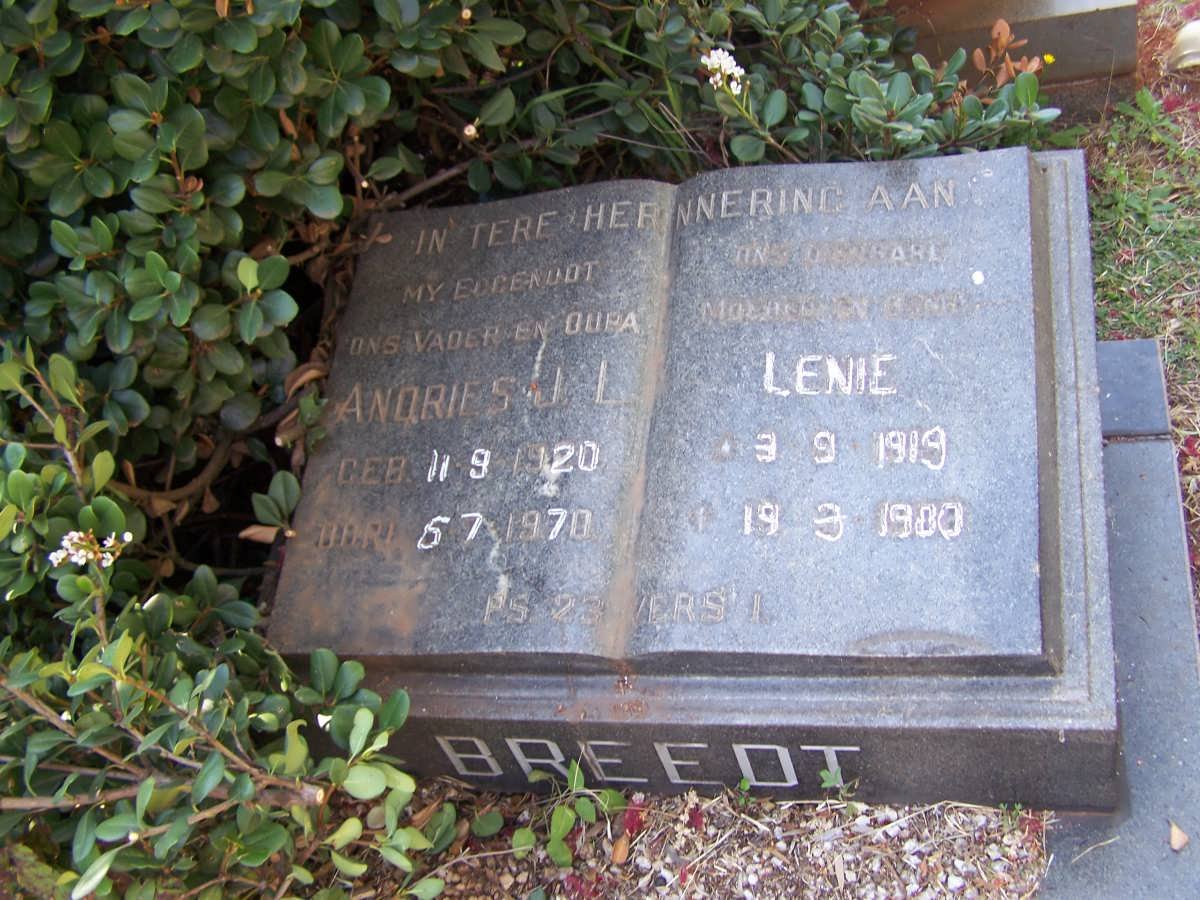 BREEDT Andries J.L. 1920-1970 &amp; Lenie 1919-1980