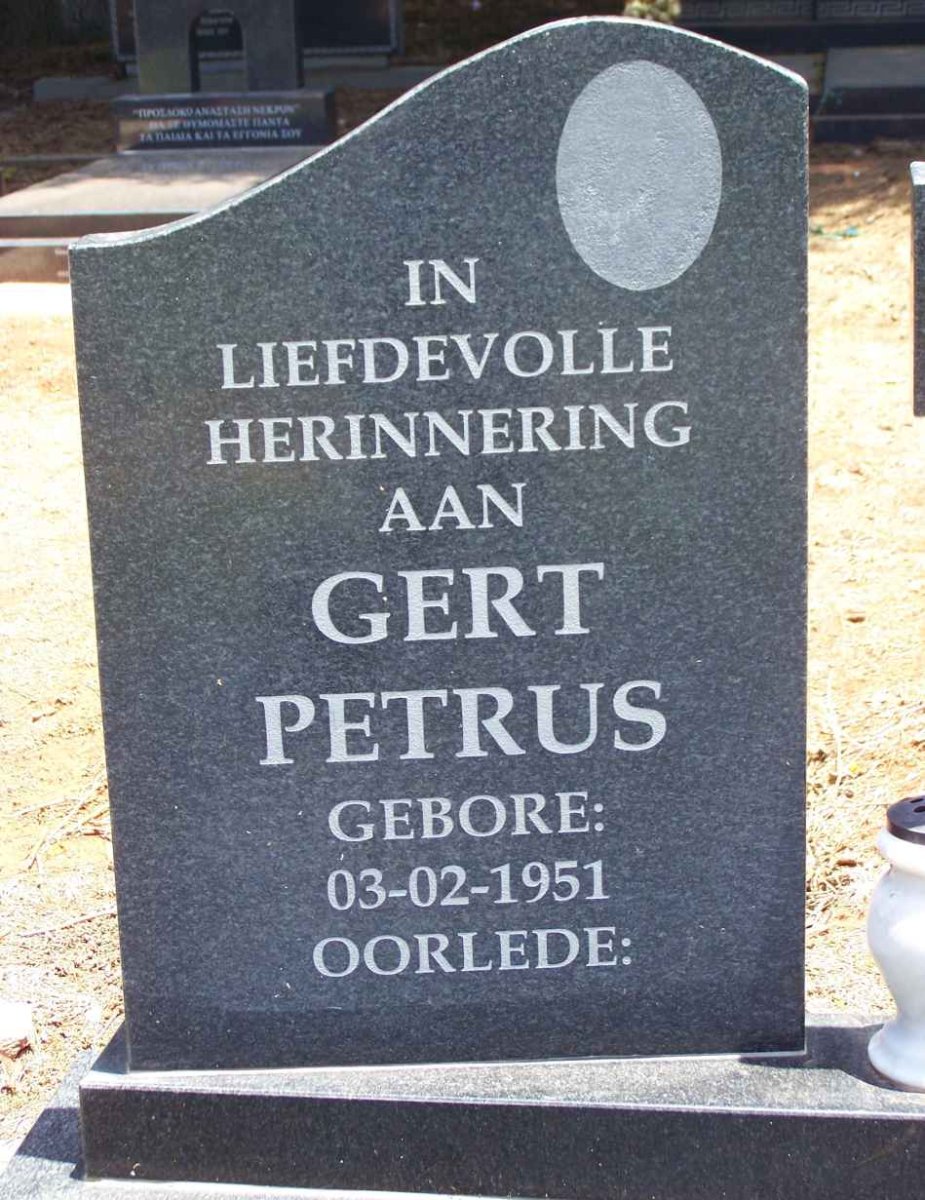 BRITZ Gert Petrus 1951- &amp; Hester Sophia 1949-2010