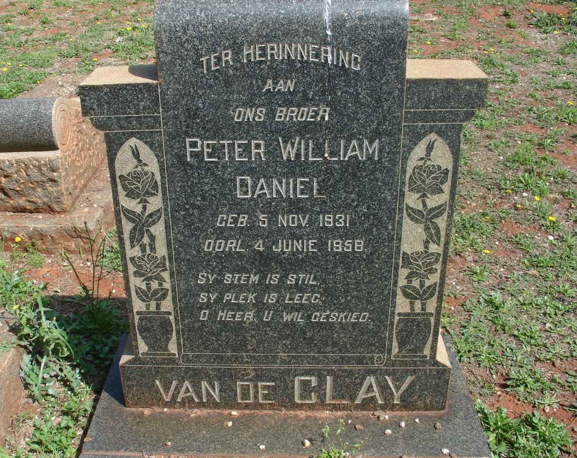 CLAY Peter William Daniel, van de 1931-1958