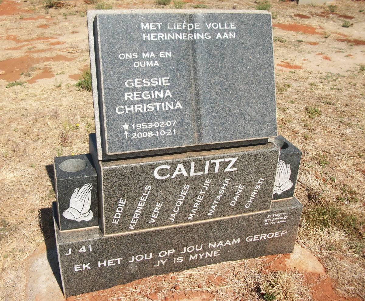 CALITZ Gessie Regina Christina 1953-2008