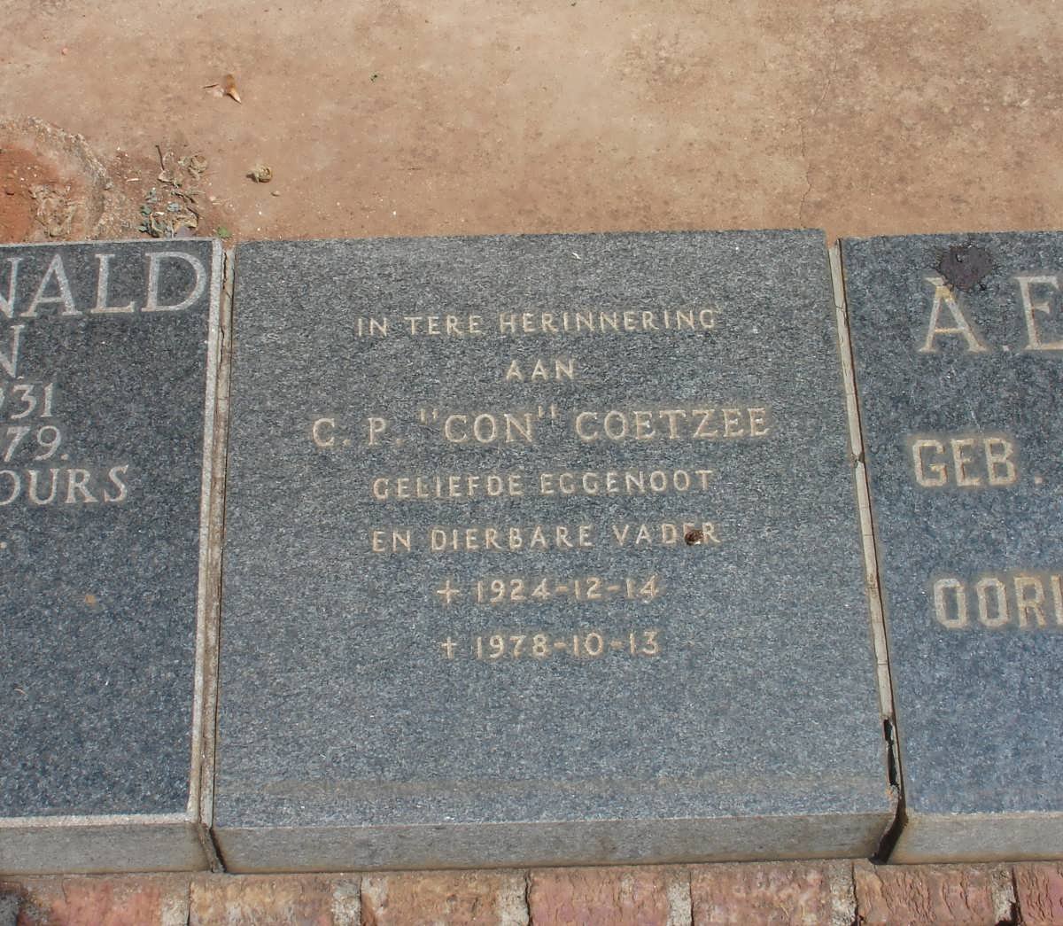 COETZEE C.P. 1924-1978