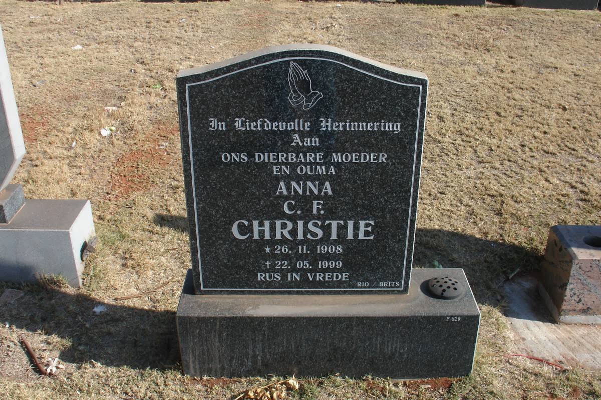 CHRISTIE Anna C.F. 1908-1999