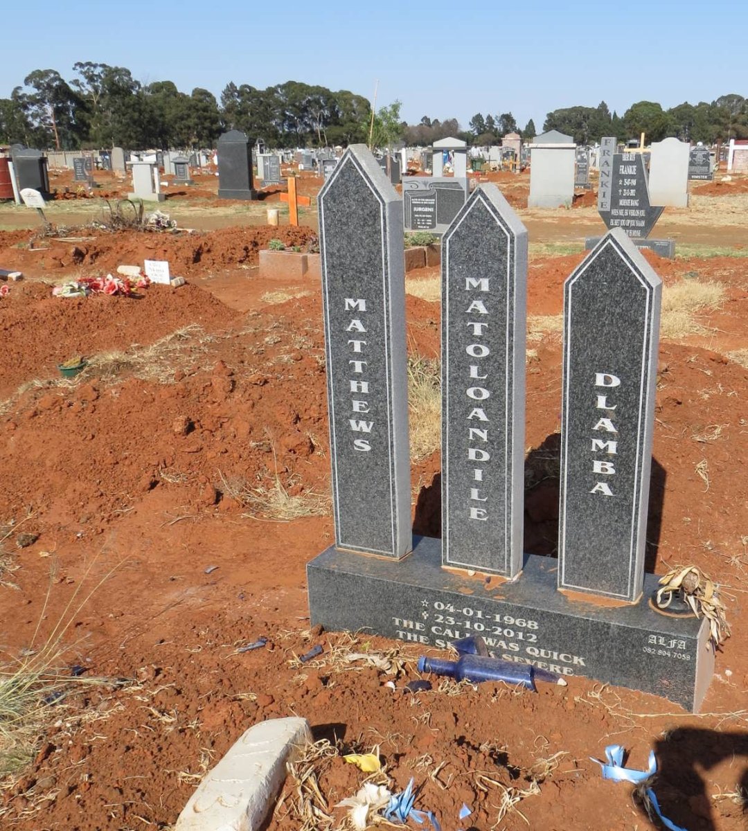 DLAMBA Mathews Matoloandile 1968-2012
