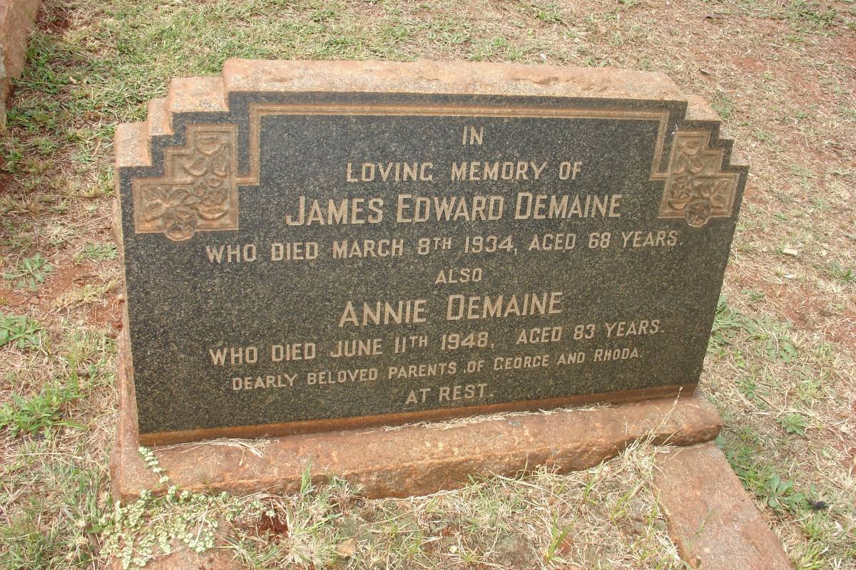 DEMAINE James Edward -1934 &amp; Annie -1948