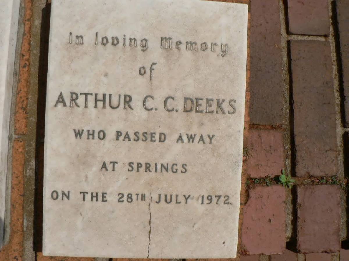 DEEKS Arthur C.C. -1972