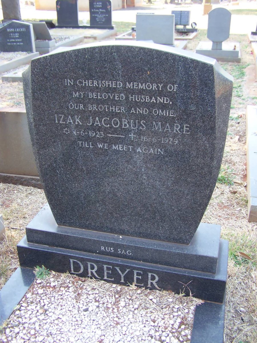 DREYER Izak Jacobus Mare 1923-1979