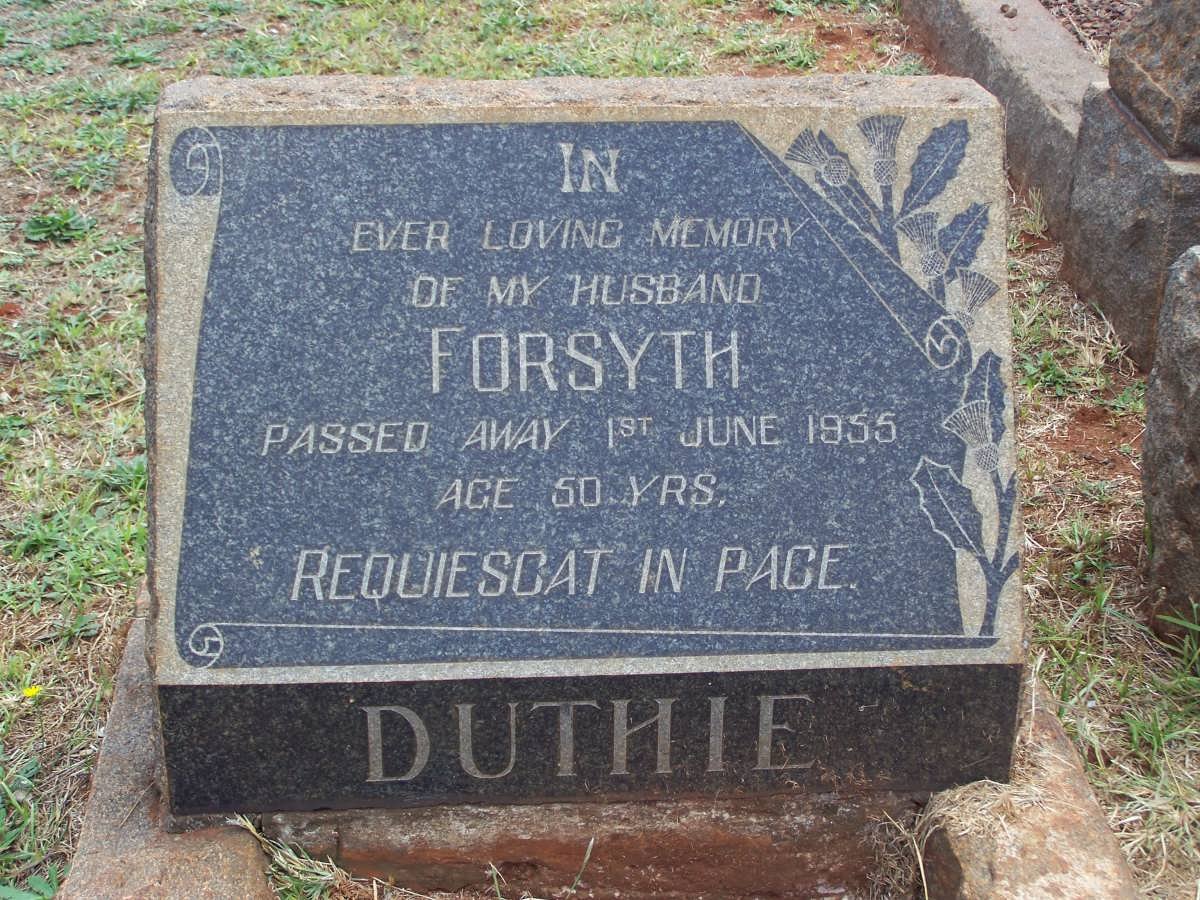 DUTHIE Forsyth -1955