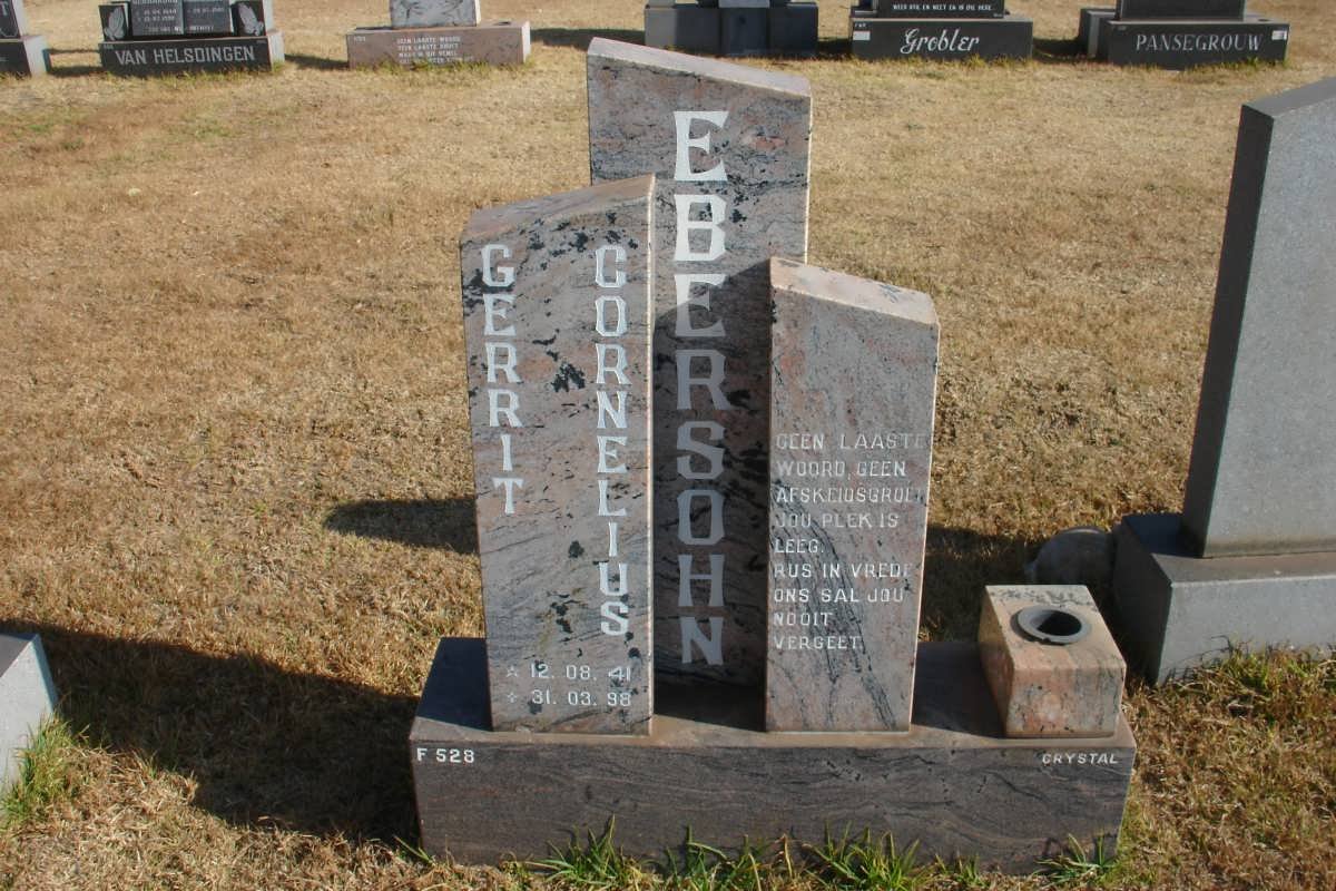 EBERSOHN Gerrit Cornelius 1941-1998