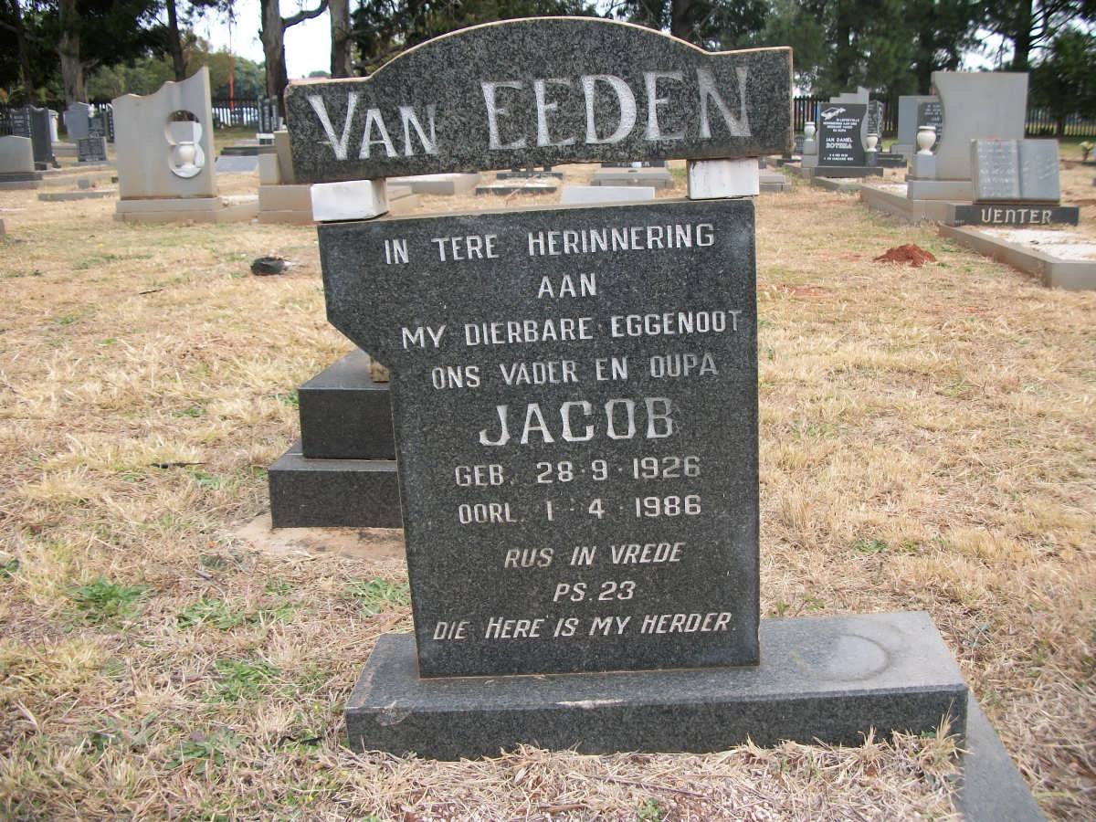 EEDEN Jacob, van 1926-1986