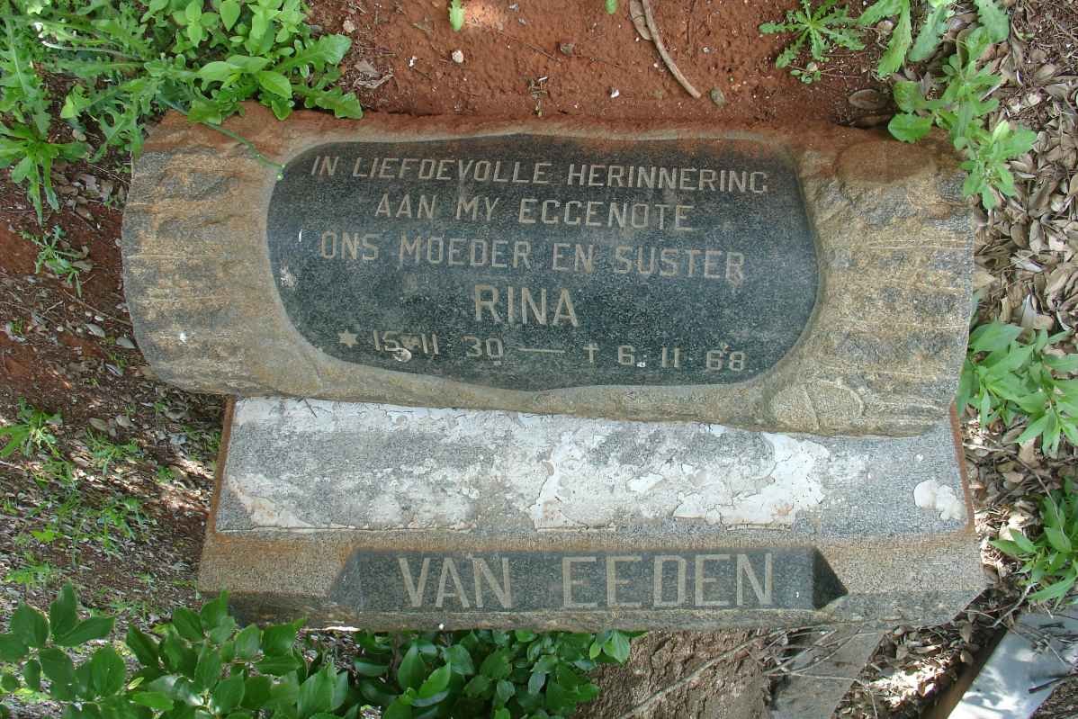 EEDEN Rina, van 1930-1968