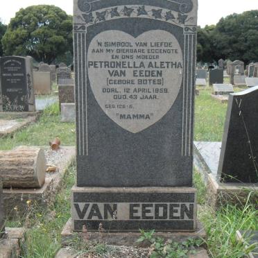 EEDEN Petronella Aletha, van nee BOTES -1959