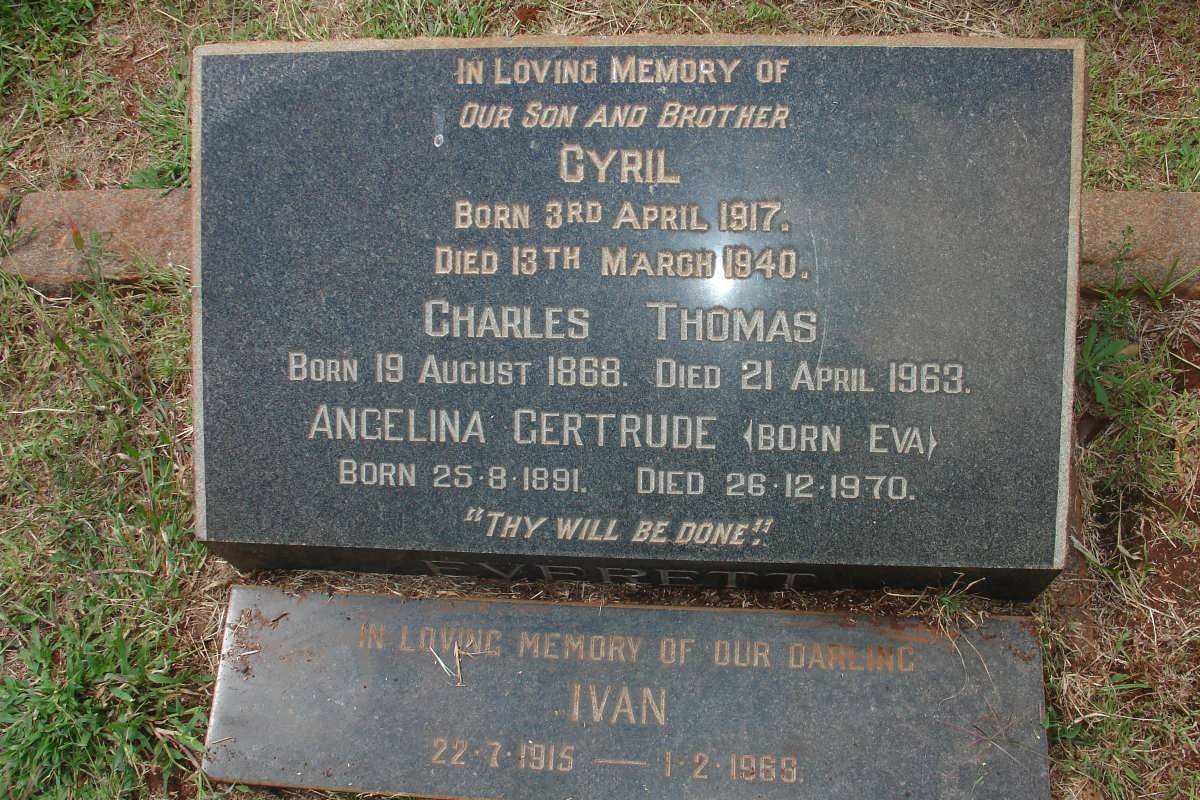 EVERETT Cyril 1917-1940 :: EVERETT Charles Thomas 1868-1963