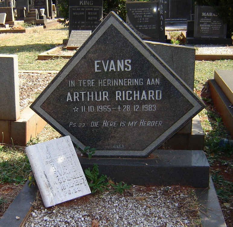EVANS Harry 1926-1987 :: EVANS Arthur Richard 1965-1983