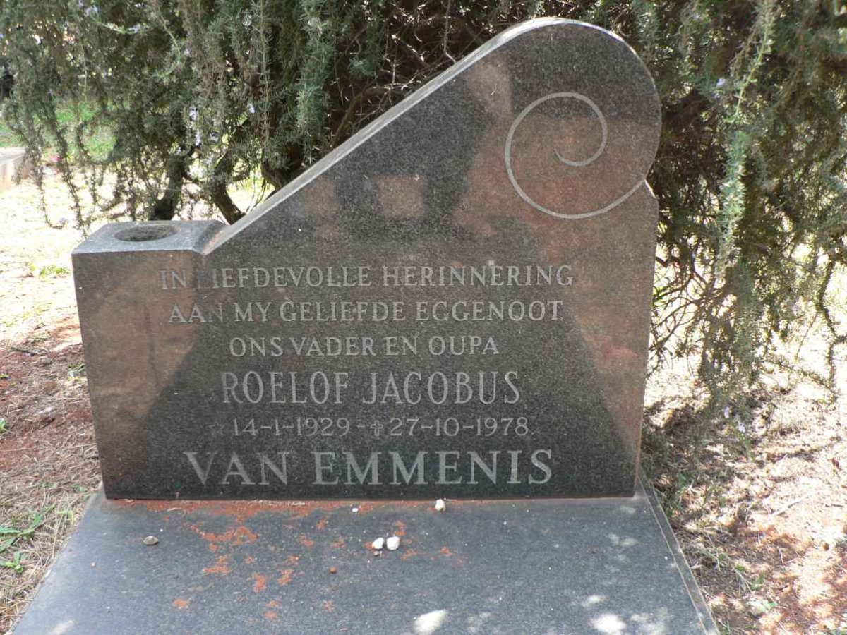 EMMENIS Roelof Jacobus, van 1929-1978