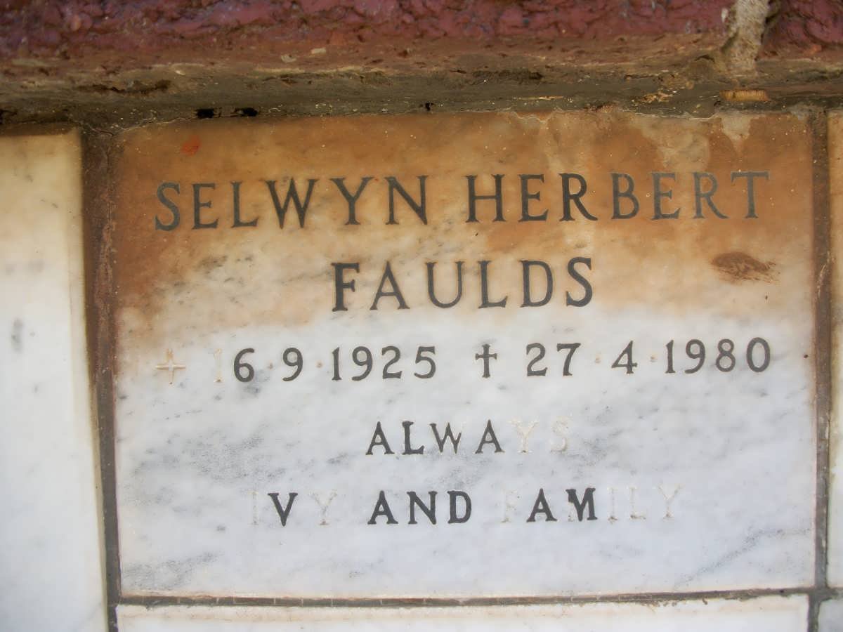 FAULDS Selwyn Herbert 1925-1980