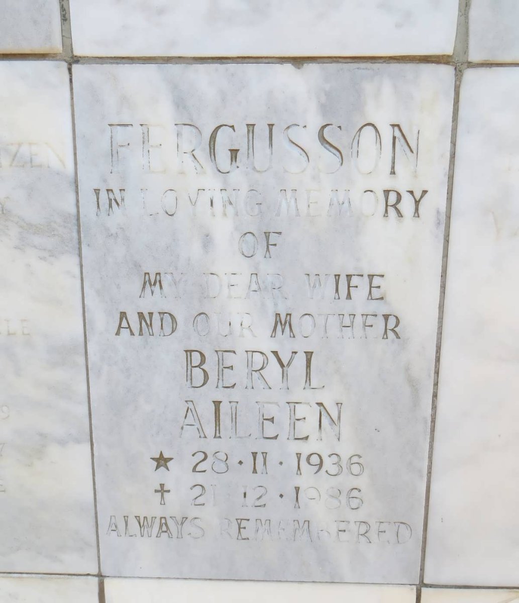 FERGUSSON Beryl Aileen 1936-1986
