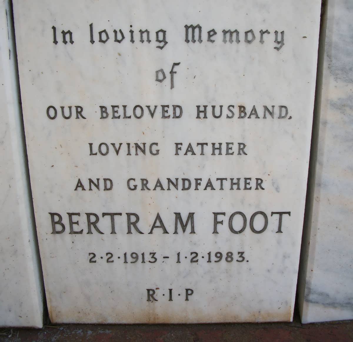 FOOT Bertram 1913-1983