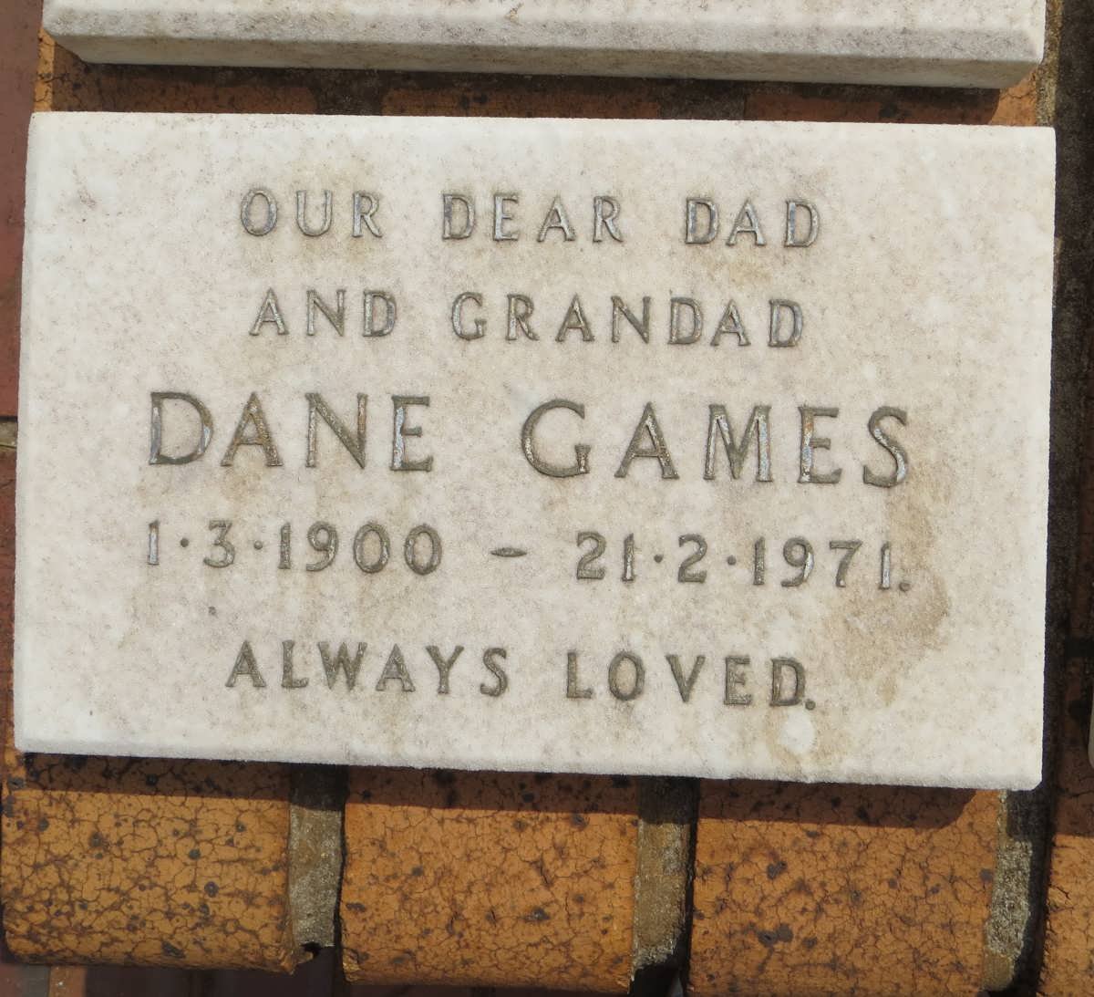 GAMES Dane 1900-1971
