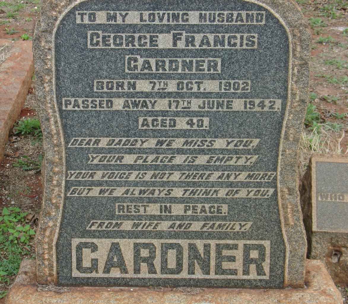 GARDNER George Francis 1902-1942