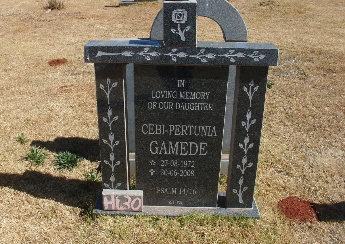 GAMEDE Cebi-Pertunia 1972-2008