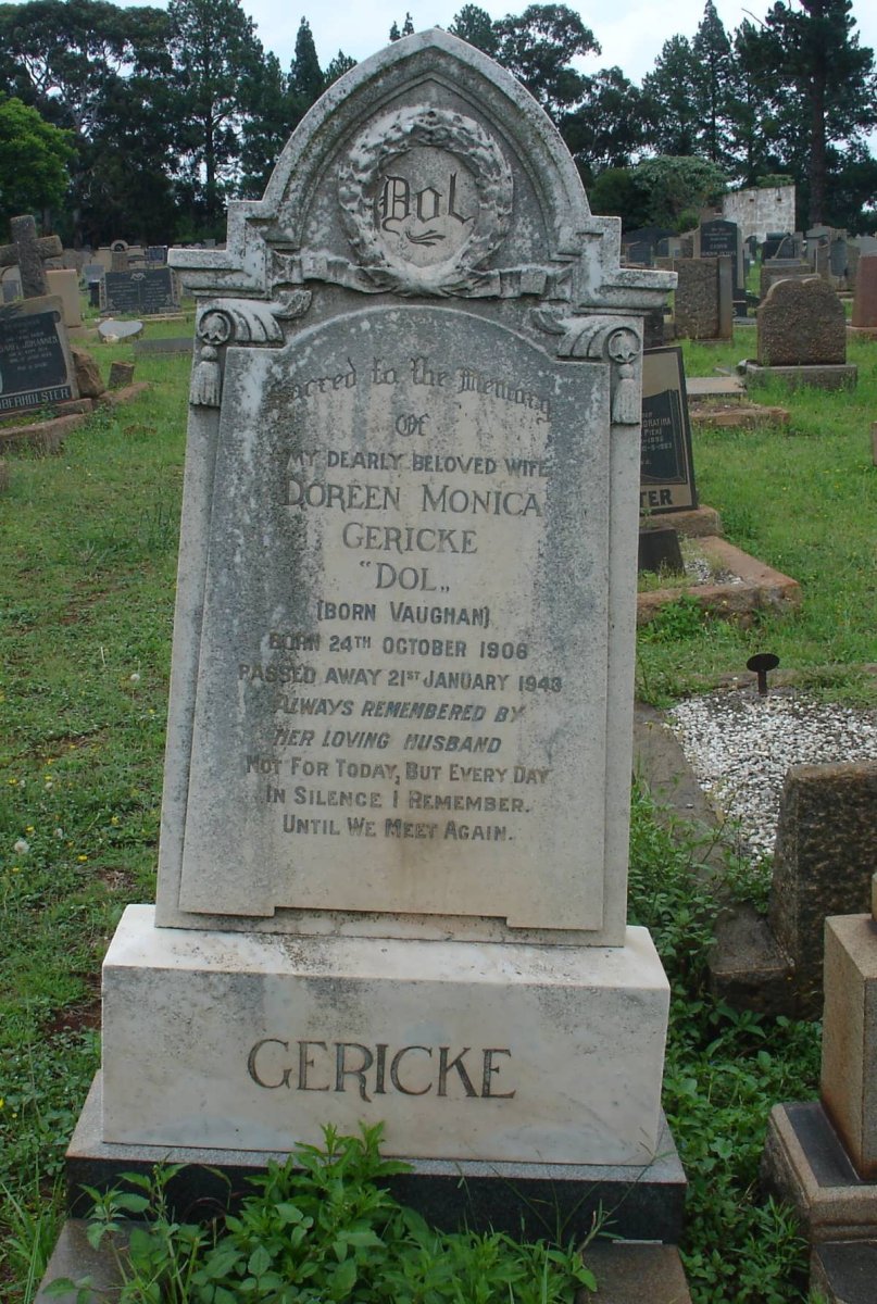 GERICKE Doreen Monica nee VAUGHAN 1906-1943