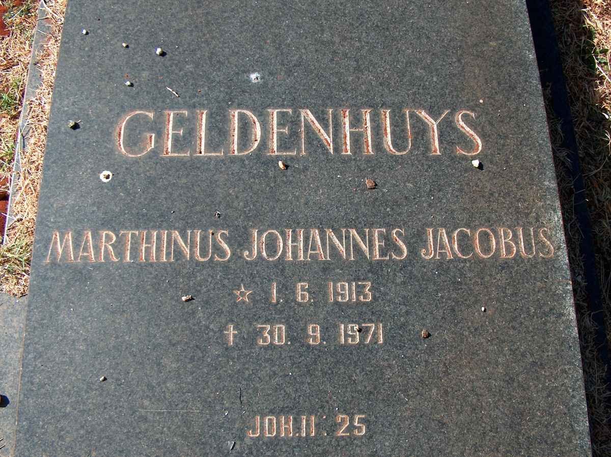 GELDENHUYS Marthinus Johannes Jacobus 1913-1971