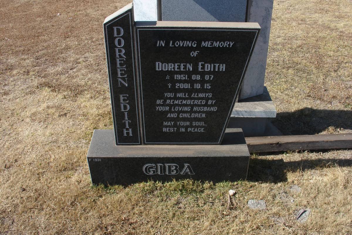 GIBA Doreeen Edith 1951-2001