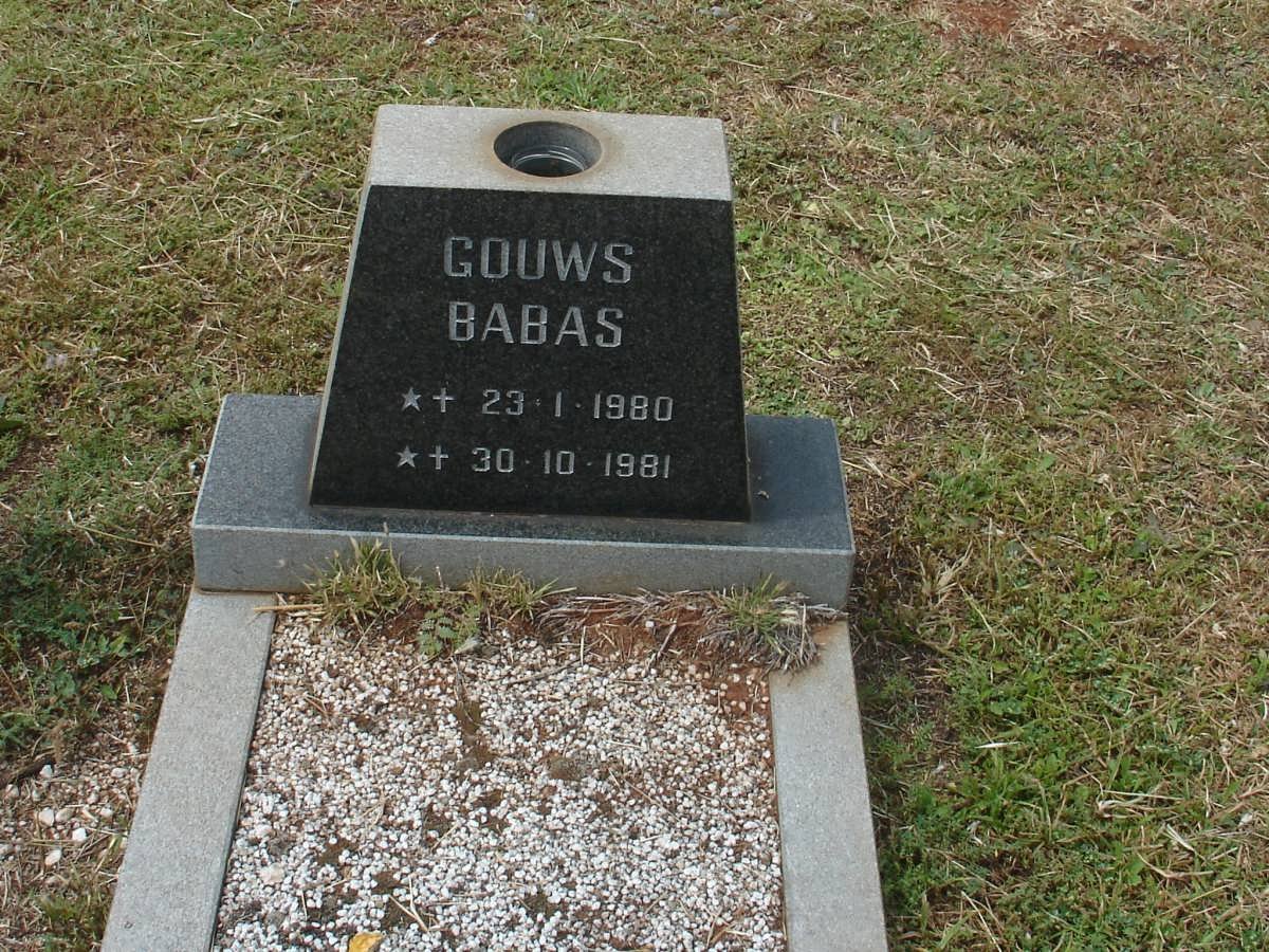 GOUWS Baba 1980-1980:: GOUWS Baba 1981-1981
