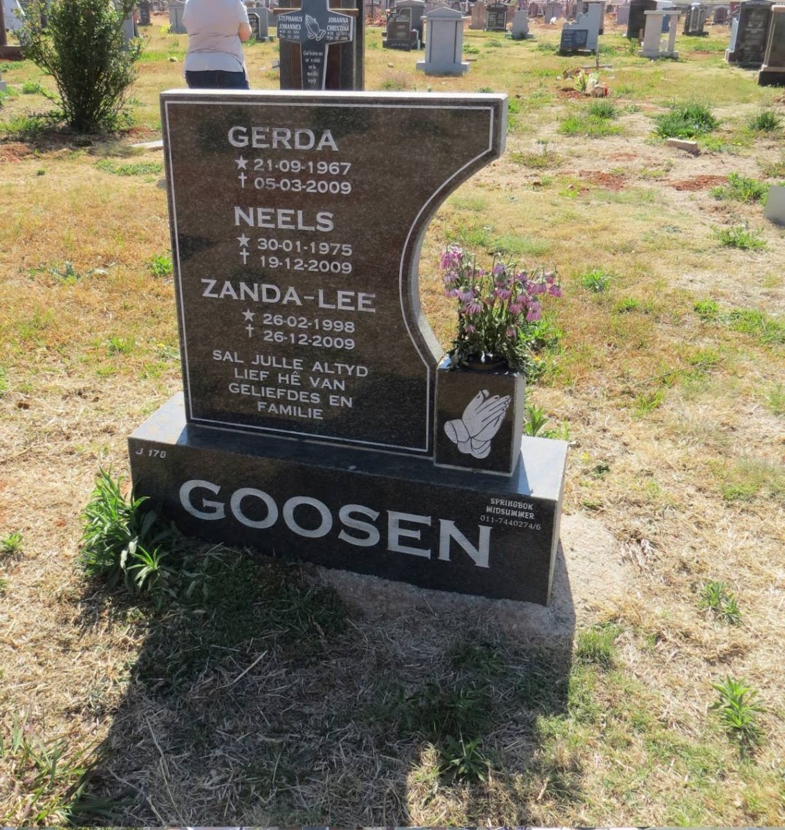 GOOSEN Neels 1975-2009 &amp; Gerda 1967-2009 :: GOOSEN Zanda-Lee 1998-2009