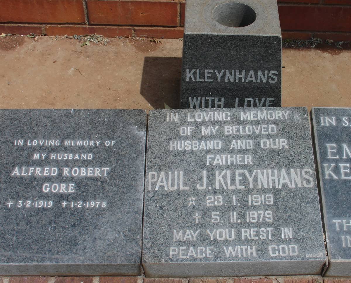 GORE Alfred Robert 1919-1978 :: KLEYNHANS Paul J. 1919-1979