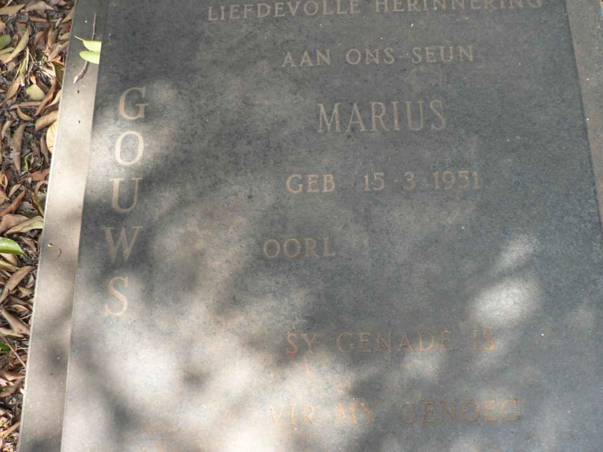 GOUWS Marius 1951-?