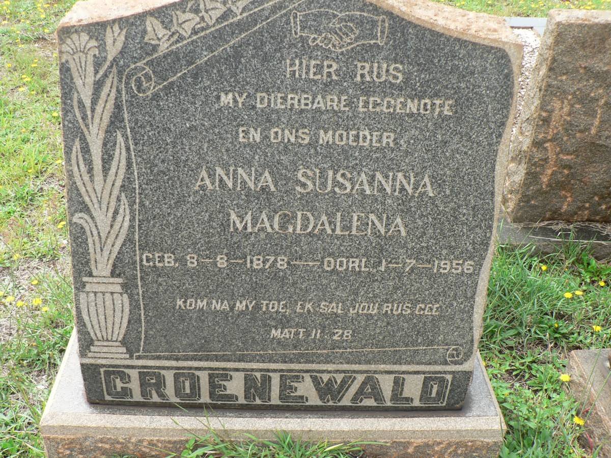 GROENEWALD Anna Susanna Magdalena 1878-1956