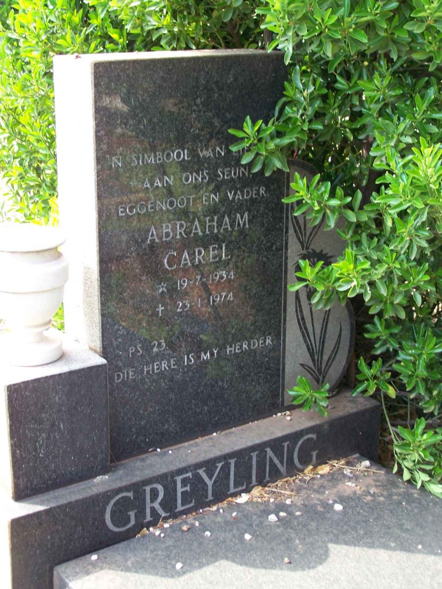 GREYLING Abraham Carel 1934-1974