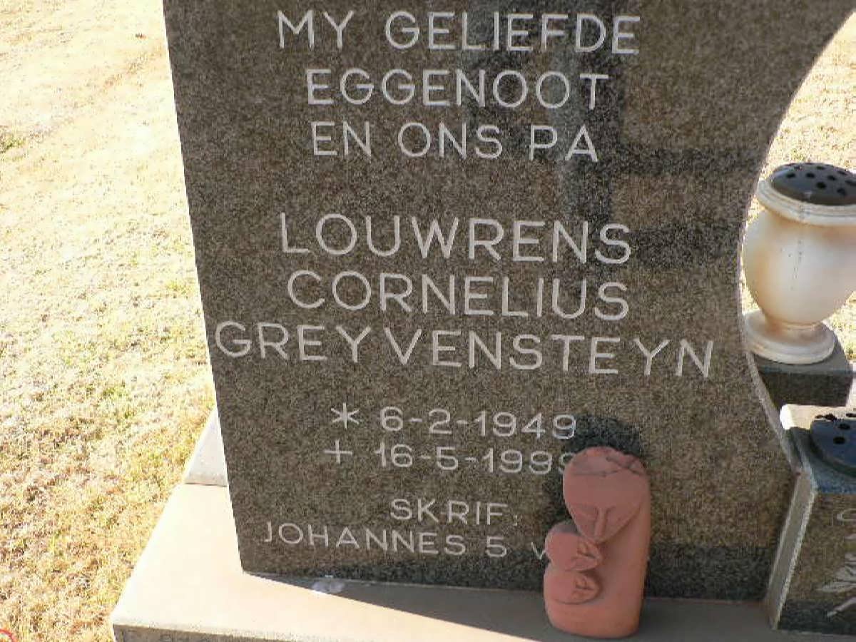 GREYVENSTEYN Louwrens Cornelius 1949-1999
