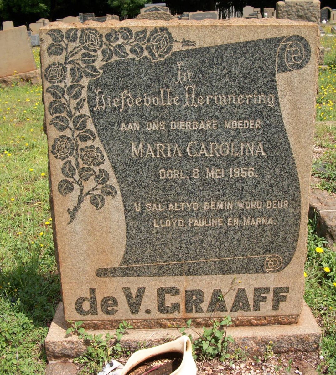 GRAAFF Maria Carolina, de V. -1956