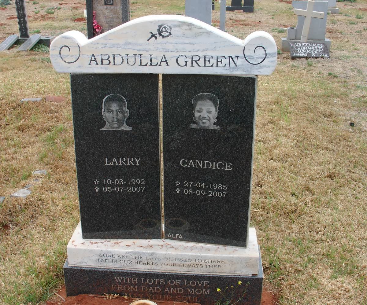 GREEN Abdullia Larry 1992-2007 :: GREEN Candice 1985-2007