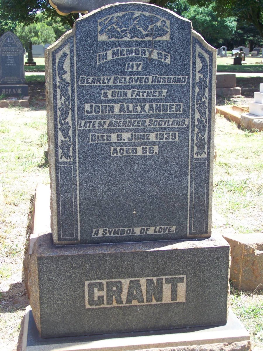 GRANT John Alexander -1939