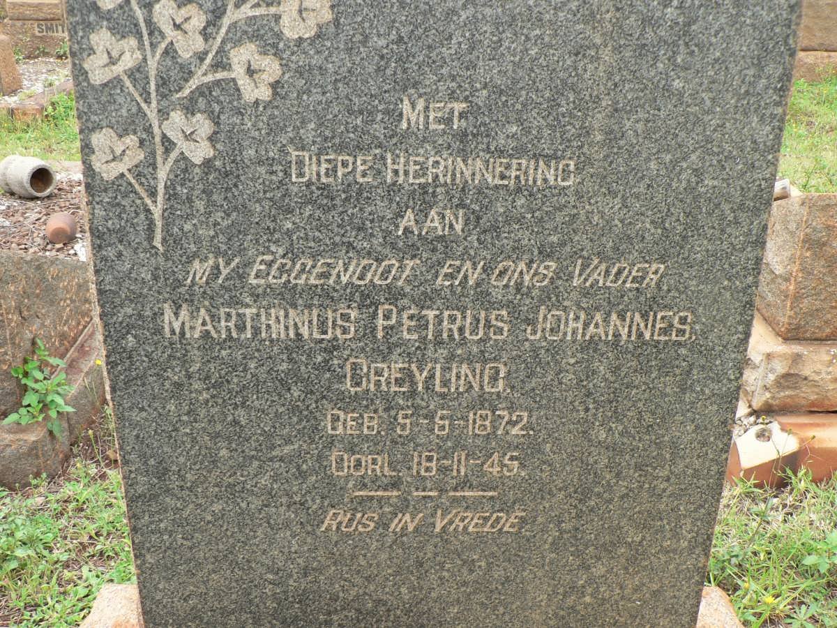 GREYLING Marthinus Petrus Johannes 1872-1945