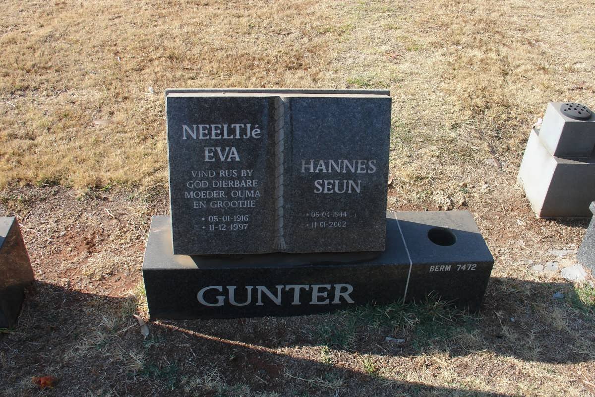 GUNTER Neeltjé Eva 1916-1997 :: Hannes 1944--2002