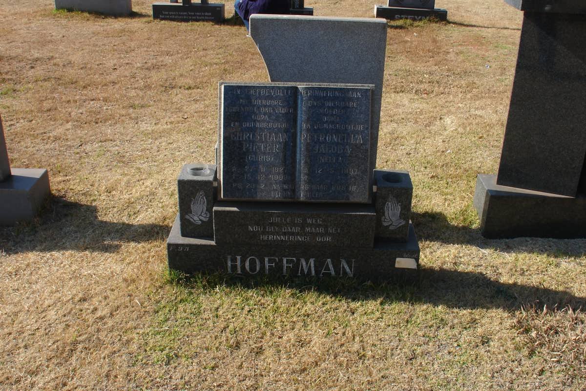 HOFFMAN Christiaan Pieter 1927-1999 &amp; Petronella Jacoba 193?-