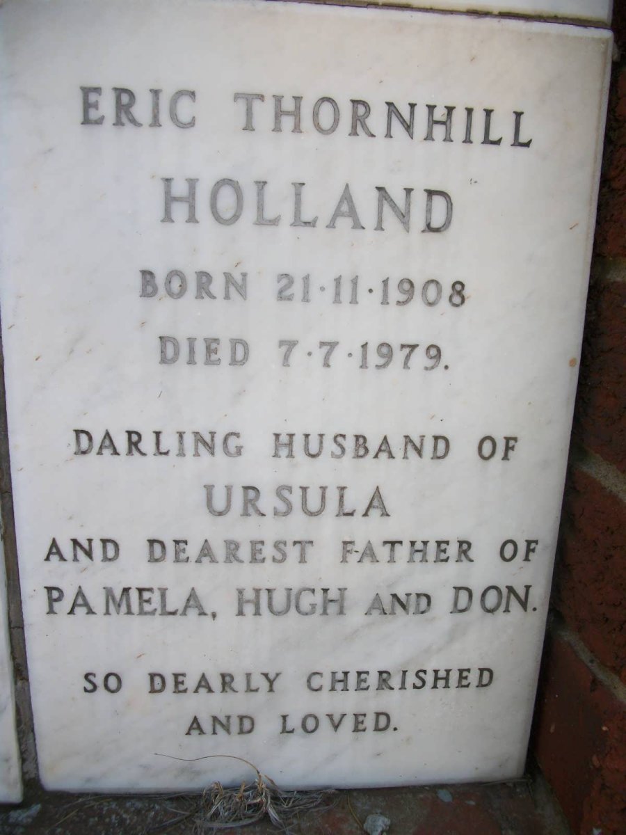 HOLLAND Eric Thornhill 1908-1979