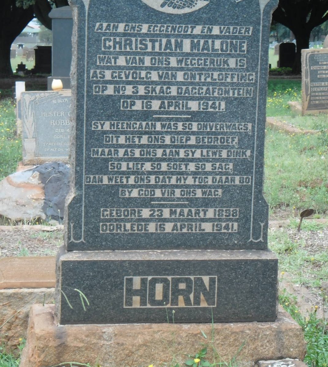 HORN Christian Malone 1898-1941