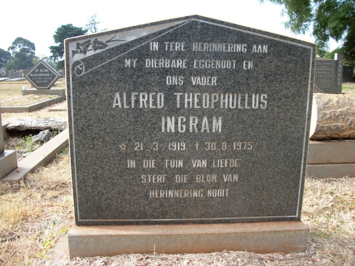 INGRAM Alfred Theophullus 1919-1975